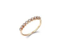 Whoiy Gold Ring Eheringe, Trauringe Echtgold 375 Verlobungs Ring 9K Echt mit 0.17ct Diamant Bandring Halbe Ewigkeit für Damen Größe 54 (17.2)