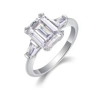 Whoiy Goldring Echtgold Damen, Hochzeits Ring 950 Platin Elegant Gold Trauring mit 2.5ct Moissanite Bandring für Frauen Gr. 58 (18.5)