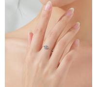 Whoiy Goldring Echtgold Damen, Hochzeitsringe 375 Weißgold Verstellbar 9 Karat Gold Trauring mit Amethyst Bandring für Frauen Größe 49 (15.6)