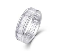 Whoiy Goldring Echtgold Damen, Hochzeitsringe 950 Platin Ewigkeit Gold Trauring mit Moissanite Bandring für Frauen Gr. 61 (19.4)