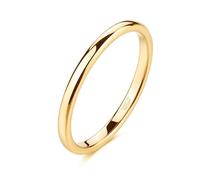 Whoiy Hochzeit Ringe Gold mit Gravur, Ehering Wolfram 2MM Kuppel Herrenring Schlicht Modeschmuck Männer Ringe Gr. 53