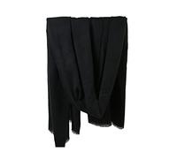 Whoiy Kaschmir Schal Schwarz, Loop Schal Herren Dicker, Einfarbiger Schal mit Quastenschal 190X65cm Warmer Winterscha