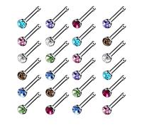 Whoiy Nasenpiercing Stecker Blau, Helix Piercings Ring 1 Stück 1.6X12Mm Edelstahl 316L Piercing Set Gerade mit Zirkon für Frauen
