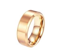 Whoiy Ring Herren Roségold mit Gravur, Trauringe Schlichtes Band 8MM Breit Edelstahl Hochzeitsringe Ehering Gebürstet Ohne Stein Herrenringe Gr 52 (16.6)