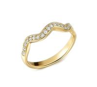 Whoiy Ringe Frauen Gold 18k, Hochzeitsring 750 Echt Gold Halbe Ewigkeit Diamant Trauring Gelbgold Bandring Größe 58 (18.5)