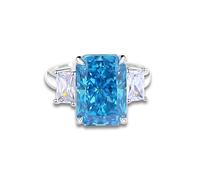 Whoiy Ringe für Damen Weißgold 750, Eheringe Topas 3ct Solitär Ringe Verlobung 18 Karat Echtgold Damenring Gr. 56 (17.8)