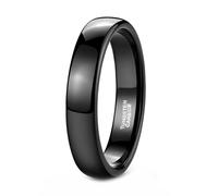 Whoiy Ringe für Paare mit Gravur, Eheringe Silber/Gold/Schwarz Kuppel Modeschmuck Bandring Wolfram Schlicht und einfach 2MM Partnerringe Gr. 47-75