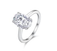 Whoiy Ringe Verlobung 950 Gold, Platin Trauring Solitär Echtgold Hochzeits Ring mit Moissanite 4ct für Damen Größe 53 (16.9)