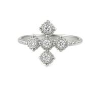 Whoiy Trauring Gold 14k, Kreuz Ringe Verlobung mit Moissanite Eheringe 585 Echtgold Bandring Weißgold für Damen Gr. 62 (19.7)