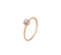 Whoiy Trauring Rose Gold 18k, Solitär Hochzeitsring mit 0.1ct Diamant Bandring 750 Echt Gold für Damen Größe 65 (20.7)