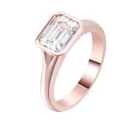 Whoiy Trauringe 750 Echt Rotgold, Damen Ring mit Moissanite 3ct D Color VVS1 Solitär Verlobungsring Eheringe Echtgold 18 Karat mit Gravur für Frauen Gr. 57 (18.1)