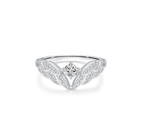 Whoiy Trauringe Gold 18k, Unique Verlobungsringe mit 0.25ct Moissanite Ehering 750 Echtgold Bandringe Weissgold für Damen Größe 62 (19.7)