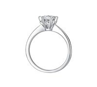 Whoiy Verlobungsring Damen Gold 375, Trauring 9K Weissgold mit 1ct Moissanite D Color VVS1 Bandring Solitär Echtgold mit Gravur für Frauen Größe 48 (15.3)