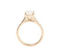 Whoiy Verlobungsring Damen Gold 585, Trauring 14K Gelbgold mit 3ct Moissanite D Color VVS1 Bandring Elegant Echtgold mit Gravur für Frauen Größe 57 (18.1)