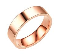 Whoiy Verlobungsringe Edelstahl mit Gravur, Frauen Ringe Poliert Eheringe Trauring Roségold 8MM Breit Schlicht Modeschmuck Damenring Gr 57 (18.1)