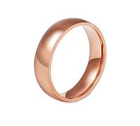 Whoiy Verlobungsringe Edelstahl mit Gravur, Frauen Ringe Schlicht Eheringe Trauring Roségold 6MM Breit Poliert Modeschmuck Damenringe Größe 54 (17.2)