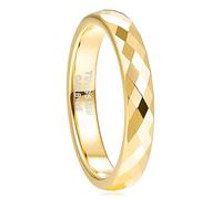 Whoiy wolframcarbid Ring Herren, Trauringe Gold 4MM Poliert Modeschmuck Hochzeitsringe Schlicht Herrenringe Größe 52