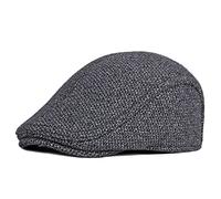 WHSPORT Flatcap Schirmmütze Cap Winter Schiebermütze Herren Cabbie Ivy Flat Cap mit Ohrenklappen Baskenmütze Gatsby Newsboy Flatcap Herren Barett Cap (Color : Gray, Size : 60cm/23.62in)