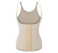 WHSPORT Taillentrainer für Frauen, Gewichtsverlust, Latex Weste, Shapewear Korsett Schlankheits Cincher Taille Trimmer Body Shaper Girdle (Color : Beige, Size : L)