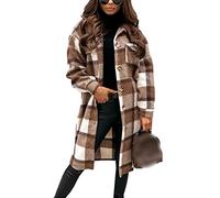 WHZXYDN Damenmode Herbst Und Winter Karierter Wollmantel