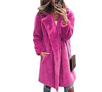 WHZXYDN Herbst Und Winter Damen Mittellanger Anzugkragen Kunstpelzmantel Mantel