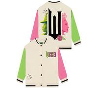 Wicked Baseball Jacke Mädchen, Glinda & Elphaba College Jacke Mädchen, Baumwolle Collegejacke Kinder, Elfenbein 158
