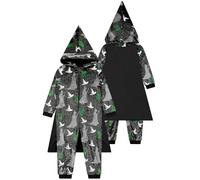 Wicked Elphaba Onesie Mädchen Mit Umhang Schlafoverall Kinder, Onesie Kinder Aus Fleece, Schwarz 122
