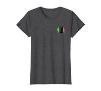 Wicked Pink & Green Front & Back T-Shirt, Damen, Anthrazit Meliert, XL