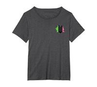 Wicked Pink & Green Front & Back T-Shirt, Damen Große Größen, Anthrazit Meliert, 1X