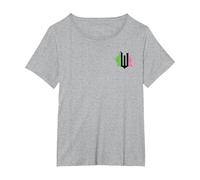 Wicked Pink & Green Front & Back T-Shirt, Damen Große Größen, Grau Meliert, 5X