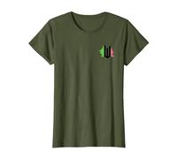 Wicked Pink & Green Front & Back T-Shirt, Damen, Olivgrün, 3XL