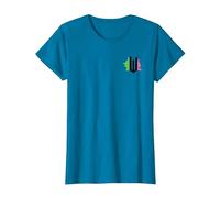Wicked Pink & Green Front & Back T-Shirt, Damen, Saphir, XS