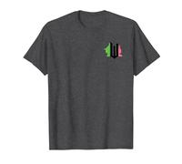 Wicked Pink & Green Front & Back T-Shirt, Herren, Anthrazit Meliert, 4XL