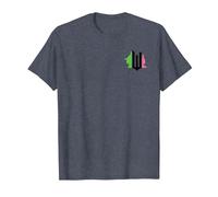 Wicked Pink & Green Front & Back T-Shirt, Herren, Blau Meliert, XXL