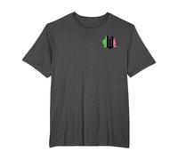 Wicked Pink & Green Front & Back T-Shirt, Herren Große Größen, Anthrazit Meliert, 6X Tall