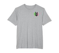 Wicked Pink & Green Front & Back T-Shirt, Herren Große Größen, Grau Meliert, 5X Tall