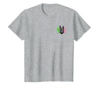 Wicked Pink & Green Front & Back T-Shirt, Kinder, Grau Meliert, 128