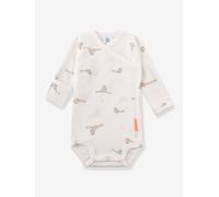 Wickelbody Robbe Langarm Jungen Baby Sanetta Bio-Baumwolle wollweiß Gr. 56