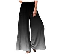 Wickelhose Damen Sommer Casual Stoffhose Mit Blumen Latzhose Hohe Taille Stoffhose Casual Einfarbig Freizeithose Baumwolle Leinen Palazzo Hosen Lässig Sporthose Frauen,Black,3XL
