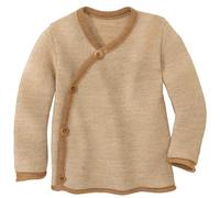 Disana Melange-Jacke Baby & Kleinkind - 100% Bio-Merino - atmungsaktiv, warm & weich, Unisex Gr. 50-104 - nachhaltig & fair - mit Wickelverschluss - Made in Germany | Karamell-Natur Gr. 86-92