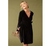 Wickelkleid aus Velours Schwangerschaft & Stillzeit ENVIE DE FRAISE schwarz Gr. 36/38
