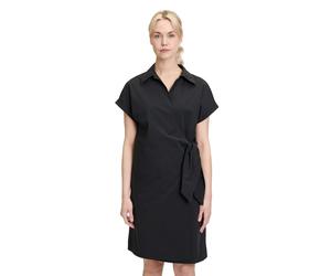 Wickelkleid CARTOON "Damen mit Taschen", Damen, Gr. 34, Normalgrößen, schwarz, Obermaterial: 71% Baumwolle, 25% Polyamid, 04% Elasthan, tailliert kurz, U-Boot-Ausschnitt, Kleider Wickelkleid, Form (58