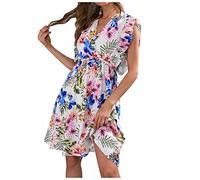 Wickelkleid Damen Geschenke für Frauen Bodycon Langarm Minikleid mit Netzeinsatz Kurzarm Rundhals Midi Kleider Elegant Schwingen Sommerkleid meine bestellungen anzeigen Knielang Ärmellos Kleider