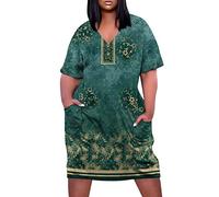 Wickelkleid Damen Sommerkleider Damen Knielang Girl Kostüm Damen Kleider Damen Sommer Kleid Mit Hose Drunter Langarm Einfarbig Stretch Slim Fit Langes Kleid,Dark Green,L