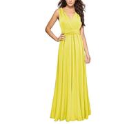 Wickelkleid, lang, Multiway-Kleider, Kleider für Brautjungfern, Hochzeitsgäste, Kleider für Damen, Größe S XL, formelles Kleid für Damen, Hochzeitsgäste, gelb, L