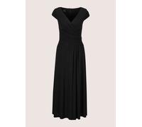 Wickelkleid MADELEINE "Abendkleid Maxikleid in Wickeloptik", Damen, Gr. 42, N-Gr, schwarz, Obermaterial: 96% Viskose CV. 4% Elasthan EL., Modern, figurbetont, V-Ausschnitt, Kleider Wickelkleid, Wickel
