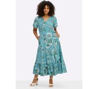 Sheego Wickelkleid 56 aquamarin-smaragd-gemustert