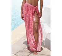 Wickelrock S.OLIVER "für den Strand mit Alloverprint aus leichter Webware", Damen, Gr. 38, rot (rot bedruckt), Web, Obermaterial: 60% Viskose, 40% Polyester, bedruckt, figurumspielend lang, Röcke Wick