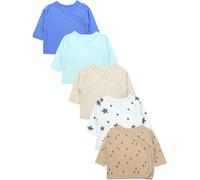 Wickelshirt TUPTAM "Wickelshirt Baby Jungen Langarm Wickelshirt 5er Set", Jungen, Gr. 74, silber (blau_beige_pfeile_sterne), Obermaterial: 100% Baumwolle CO., Shirts (56862557-74) blau_beige_pfeile_st