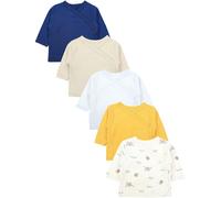 Wickelshirt TUPTAM "Wickelshirt Baby Jungen Langarm Wickelshirt 5er Set", Jungen, Gr. 80, gelb (gelb_blau_beige_tiere_streifen), Obermaterial: 100% Baumwolle CO., Shirts (79313513-80) gelb_blau_beige_
